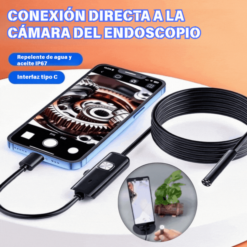 📱Nuevo endoscopio industrial de 7 mm con conexión directa a cámara tipo C para teléfonos Android (endoscopio impermeable)