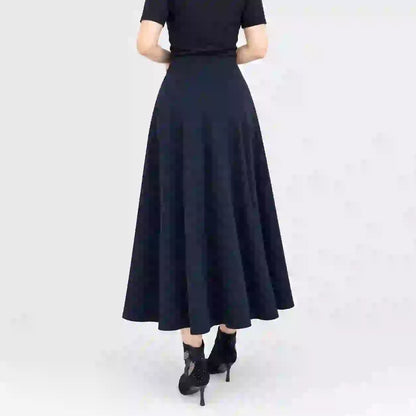 👗🎀【S-4XL】Falda midi de cintura alta con cintura asimétrica y dos botones