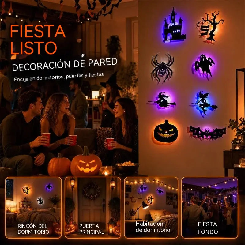【Set de 8/16 piezas】🎃🎃Pegatinas de pared de Halloween que brillan en la oscuridad
