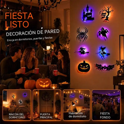 【Set de 8/16 piezas】🎃🎃Pegatinas de pared de Halloween que brillan en la oscuridad