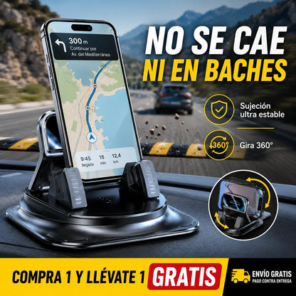 🚗 Soporte para móvil 2 en 1 para coche, giratorio 360° y antideslizante