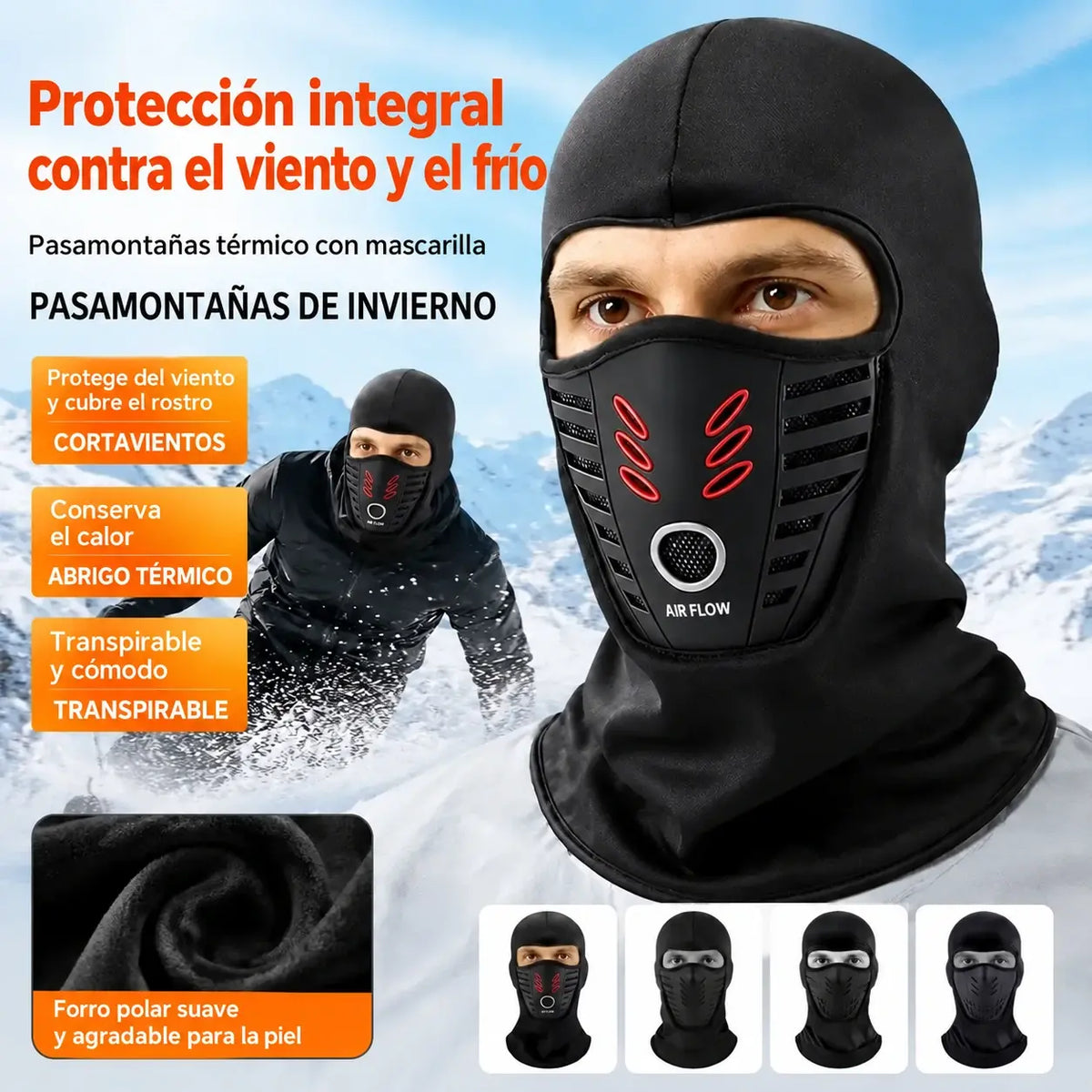 ❄️ Máscara Térmica Integral para Invierno, Ciclismo y Esquí