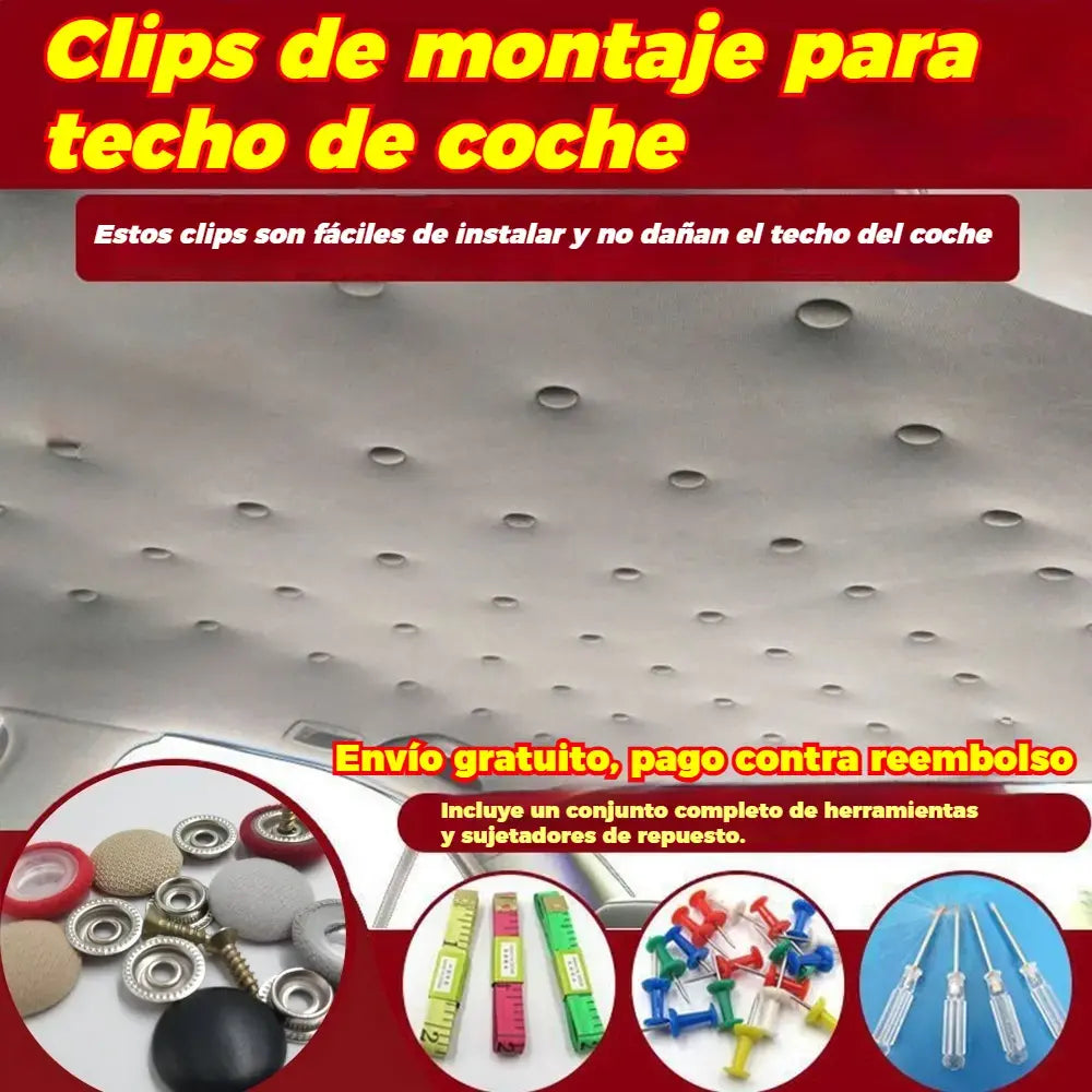 🔥【Compra 1 y llévate 1 gratis · 60 piezas】Hebillas para techo de coche + kit de herramientas de instalación