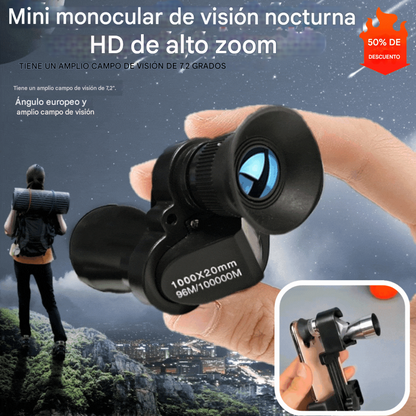 【Negro】📱Mini monocular de visión nocturna HD de alto zoom