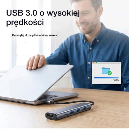🔌✨ Przenośny hub USB-C 5-w-1, obsługuje wyjście HDMI 4K 🎥💻