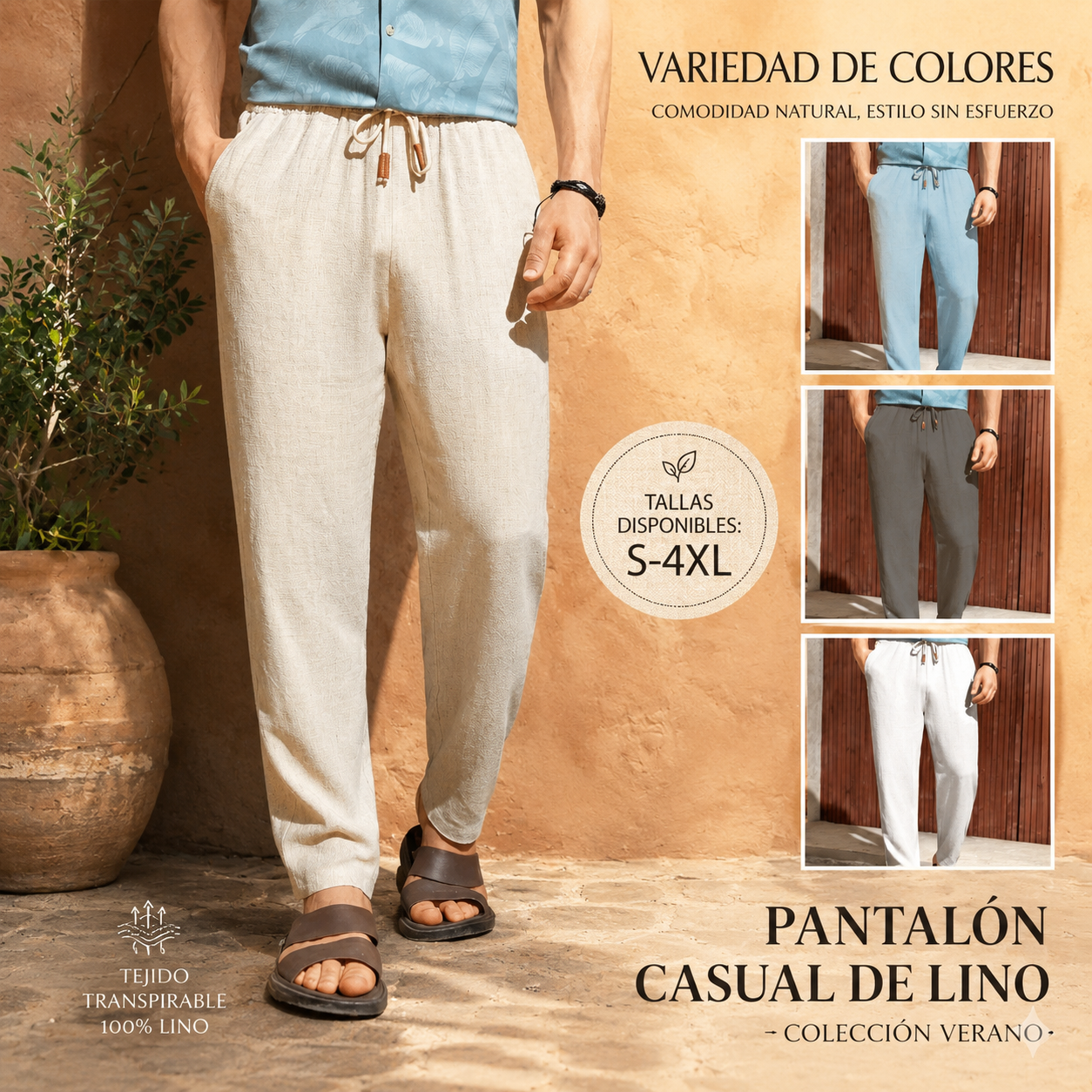 👖👖【¡Oferta por tiempo limitado】Pantalones caseros de hombre de alta calidad. Corte entallado y recto, transpirables y cómodos.