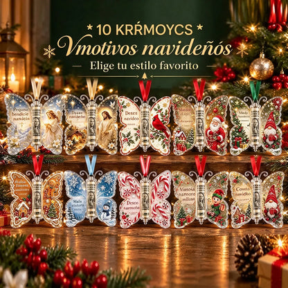 🎁 Set de 5 piezas, precio 30 EUR ✨💴🎄 Adorno navideño con forma de mariposa: ¡una forma ingeniosa de ocultar un regalo en efectivo!