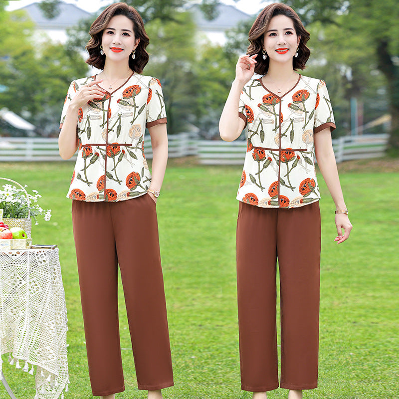 👚 Conjunto Casual con Estampado de Loto – Comodidad y Elegancia para los Días de Verano