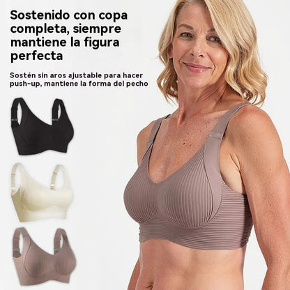 🧊[Paquete de 4] 🍃Sujetador de una pieza sin costuras ni aros para mujer - Transpirable y sin sudor ❤️ [40–95 kg]