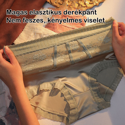 ✨🩲【6 kusov】Dámske bikiny s elastickým pásom a elegantnou čipkou - Vyrobené z chladivého ľadového hodvábu, s antibakteriálnymi a priedušnými vlastnosťami. Ľahkosť, pohodlie a štýl na celý deň!