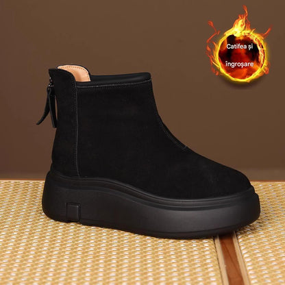 👢【35-40】2025 snehule so zadným zipsom s hrubou podrážkou, pohodlné, vodeodolné a protišmykové