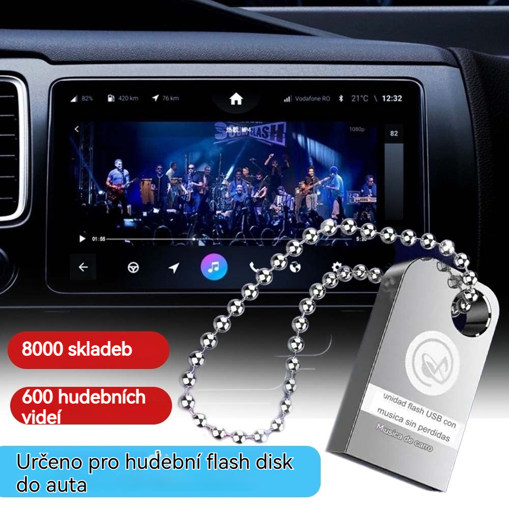 【Hudební USB】Obsahuje 8 000 skladeb, 600 hudebních videoklipů a 6D zvukové efekty