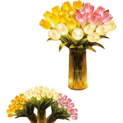🌷🌷Un ramo de 15 tulipanes como luz nocturna
