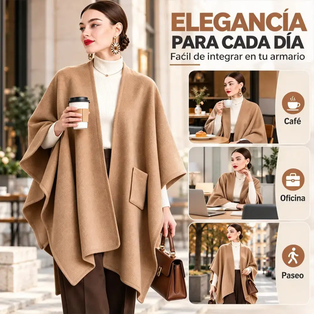 Nueva bufanda tipo chal multifuncional de mezcla de lana para otoño/invierno
