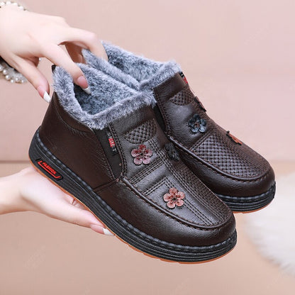 👢💗【35-41】Nové ručne vyrábané dámske bavlnené protišmykové čižmy z pravej kože 3803282