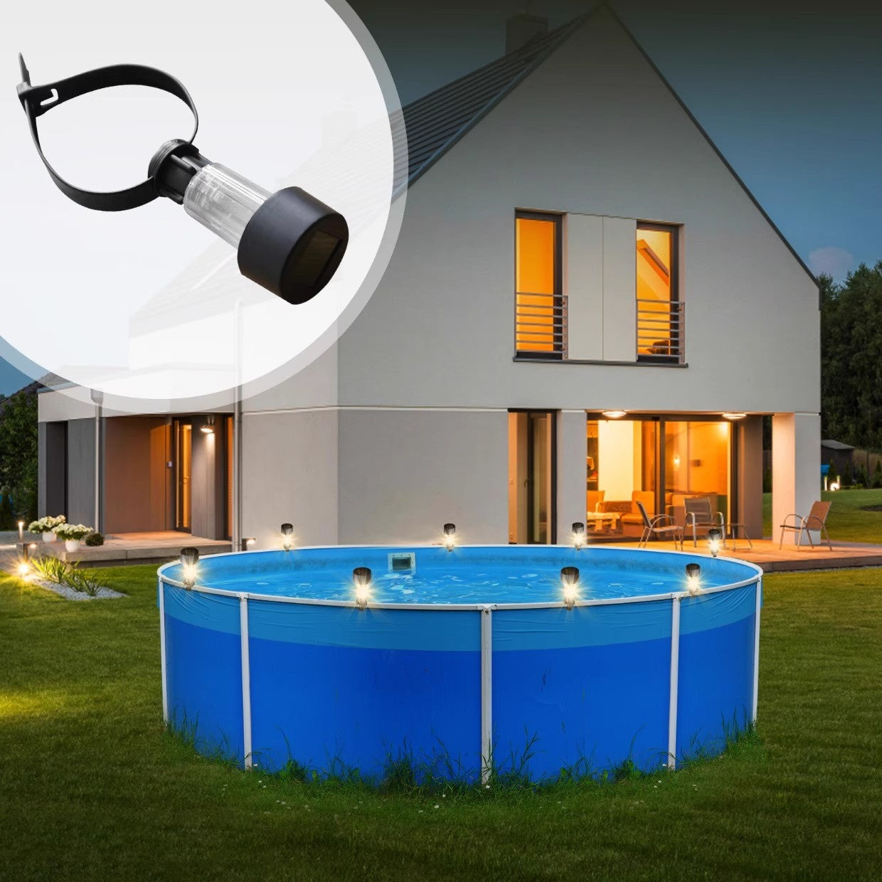 【 8 PCS】🌈 Luces ambientales impermeables con energía solar: no requieren cables, colores vibrantes