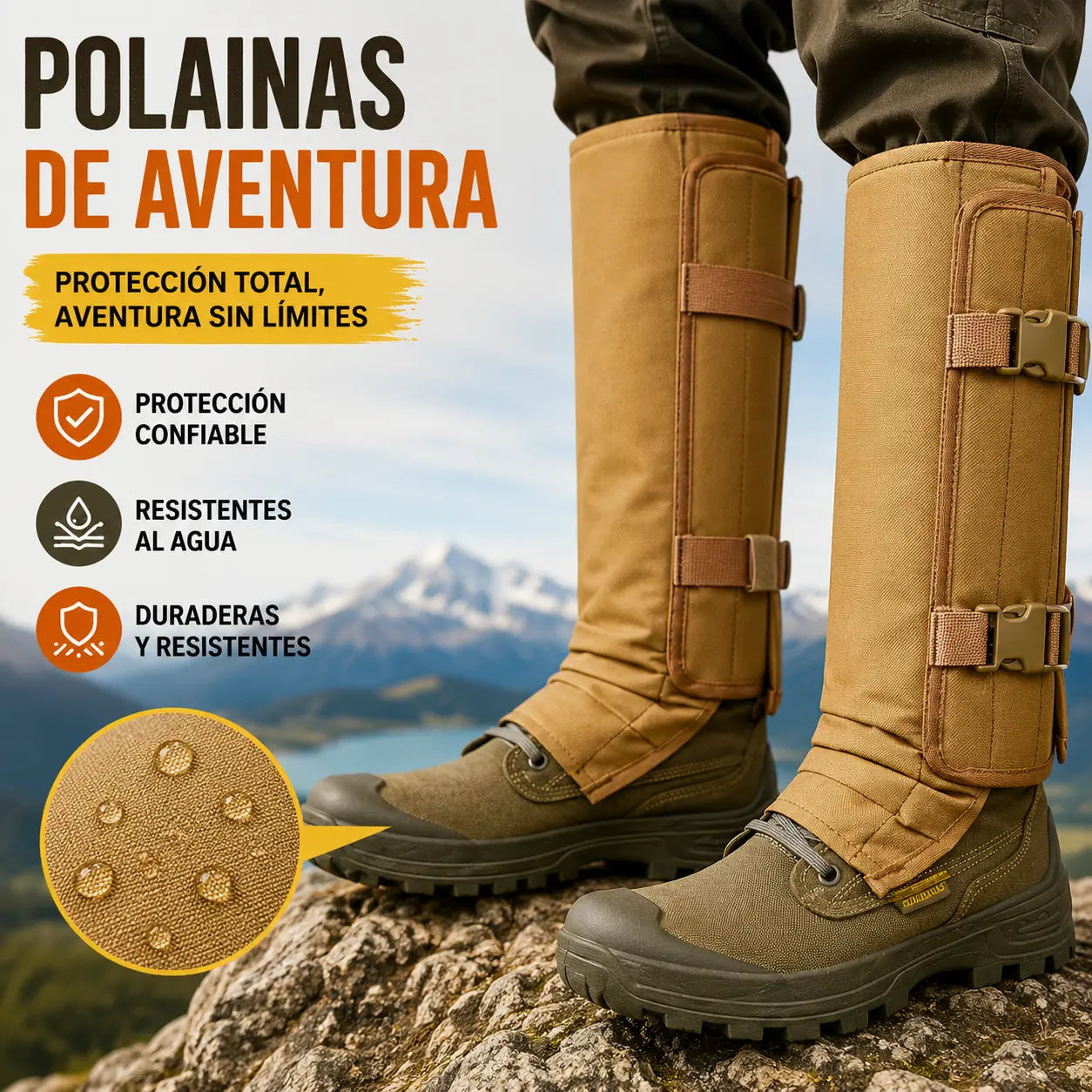 📢📢 ¡50% DE DESCUENTO!🚶‍♂️Polainas unisex ajustables para exteriores, a prueba de serpientes, hechas de tela duradera y resistente a la abrasión, adecuadas para la caza y el senderismo.
