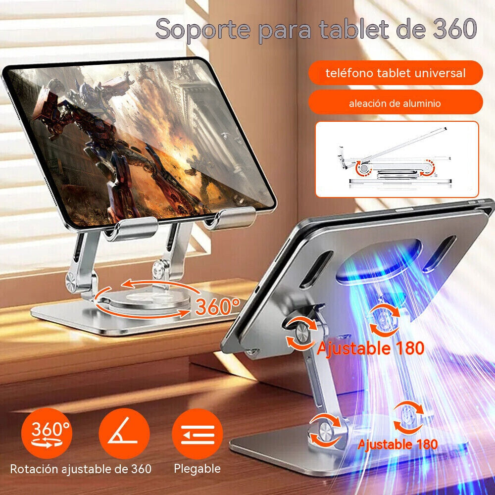 💥💻 Soporte giratorio 360° para portátil de aleación de aluminio – estable, portátil y ergonómico