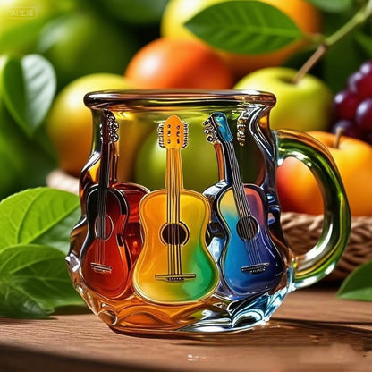 🎸🎵【Oferta limitada】☕Taza de café con forma de guitarra hecha a mano