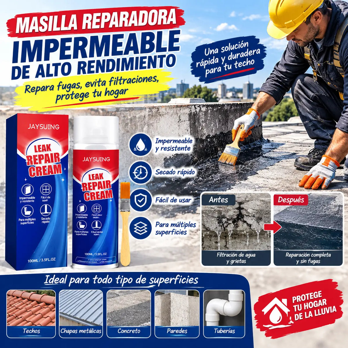 💯【Oferta por tiempo limitado: Compre uno y llévese otro gratis】Adhesivo en aerosol impermeable y a prueba de fugas