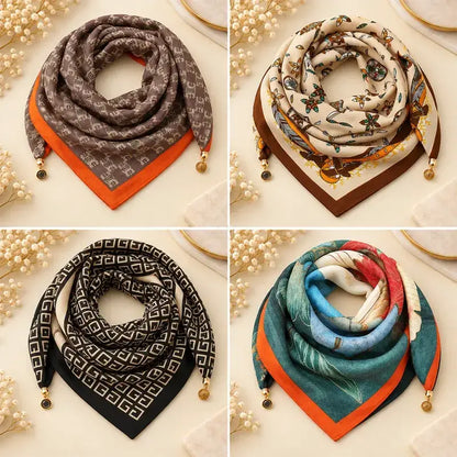 ✨【Pack de 4】Pañuelos elegantes para mujer con cierre magnético – Estampados, fáciles de poner y sin necesidad de hacer nudos
