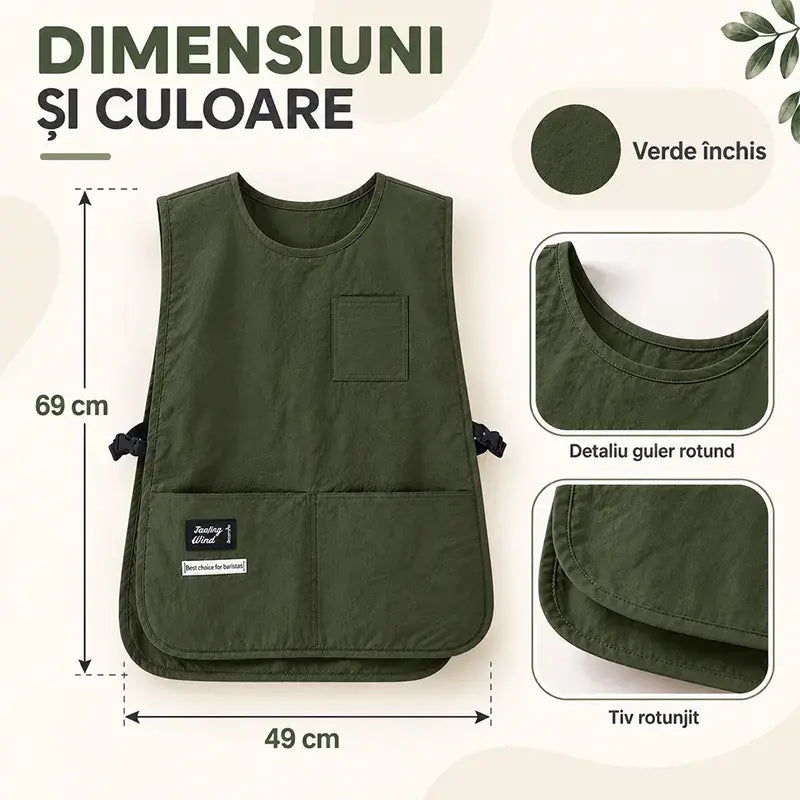 👩‍🍳✨ Mandil Chaleco Impermeable y Antimanchas – Ideal para Cocinar, Manualidades y Jardinería, con Ajuste Cómodo 🛡️