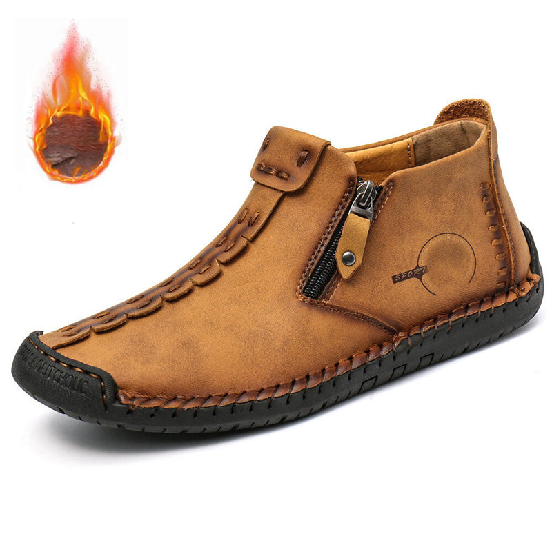 🥾【38-48】Botas Martin para hombre, fabricadas en piel auténtica, hechas a mano, con forro de terciopelo disponible.