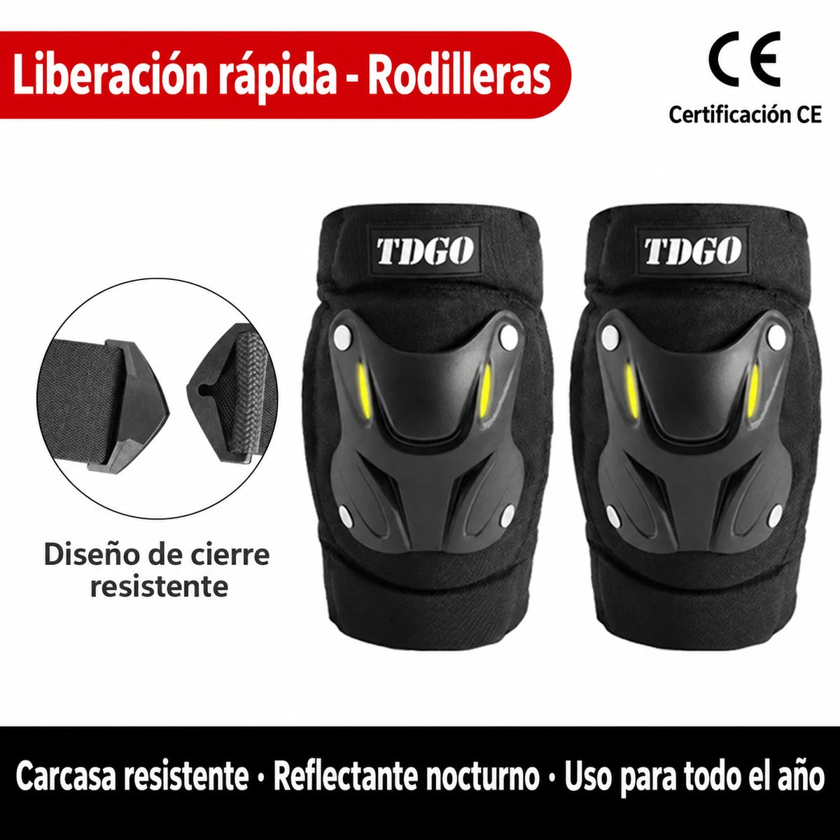 Rodilleras protectoras fluorescentes aptas para todas las estaciones, 🚴‍♂️🛠️ ideales para ciclismo y trabajos de mantenimiento.