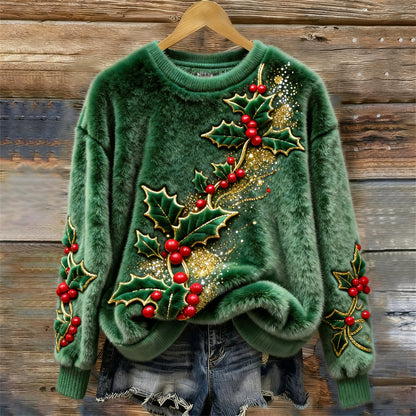 🎄❄️【Akcia -50%】Dámsky flanelový vianočný sveter s krásnymi potlačami