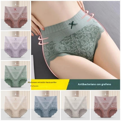 🔥【8 piezas】🔥Oferta limitada, hasta un 49% de descuento🔥Ropa interior de cintura alta antibacteriana y absorbente de humedad para mujer