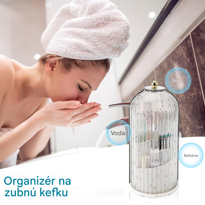 ZĽAVA 50 %! 🏡 Držiak na zubnú kefku s posuvným vekom – Hygienický dizajn, nekvapká a šetrí miesto 🚿