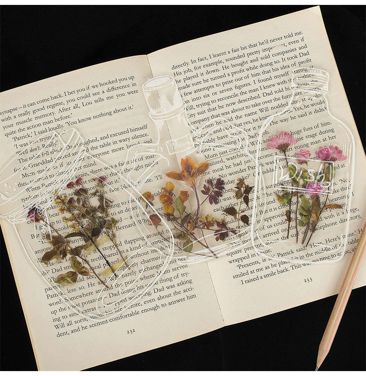 🌸🌷 🍃【80 piezas】Materiales DIY para marcapáginas de flores secas y láminas de plastificado -Flor no incluida
