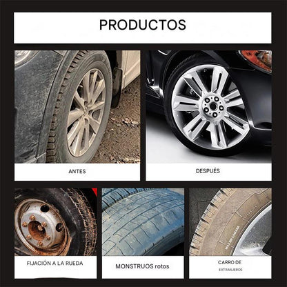 ✨ Cera de alta calidad para limpiar y pulir llantas 🚗 Deja los neumáticos como nuevos al instante | Brillo negro intenso, protección duradera – Compra 2 y llévate 2 gratis