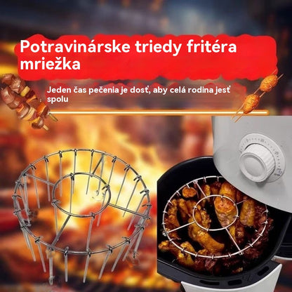 [Časovo obmedzená ponuka] Grilovací rošt z nehrdzavejúcej ocele 304 s 24 špízmi, vhodný do fritéz a rúr -- Ideálny na rodinné stretnutia.