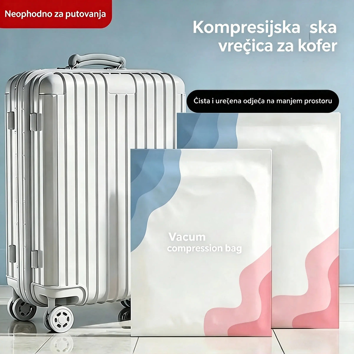 -50%🧳 Paket od 5【Kupite 3, dobijte 2 GRATIS】Vreće za vakuumsko pohranjivanje odjeće, bez pumpe