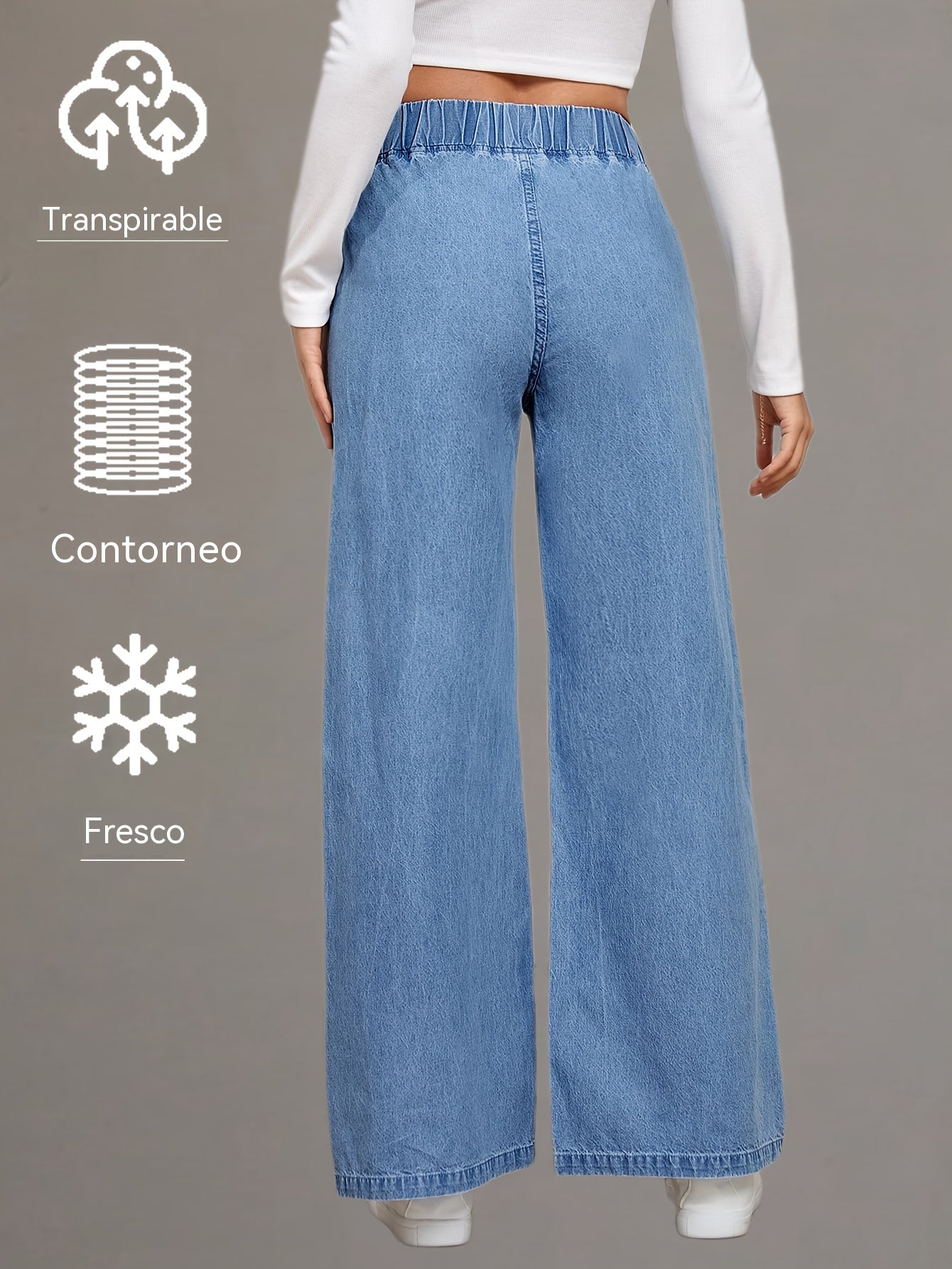 🔥【S-2XL】Novedad 2026: Pantalones vaqueros de mujer versátiles, informales, elásticos, de pierna ancha y corte recto
