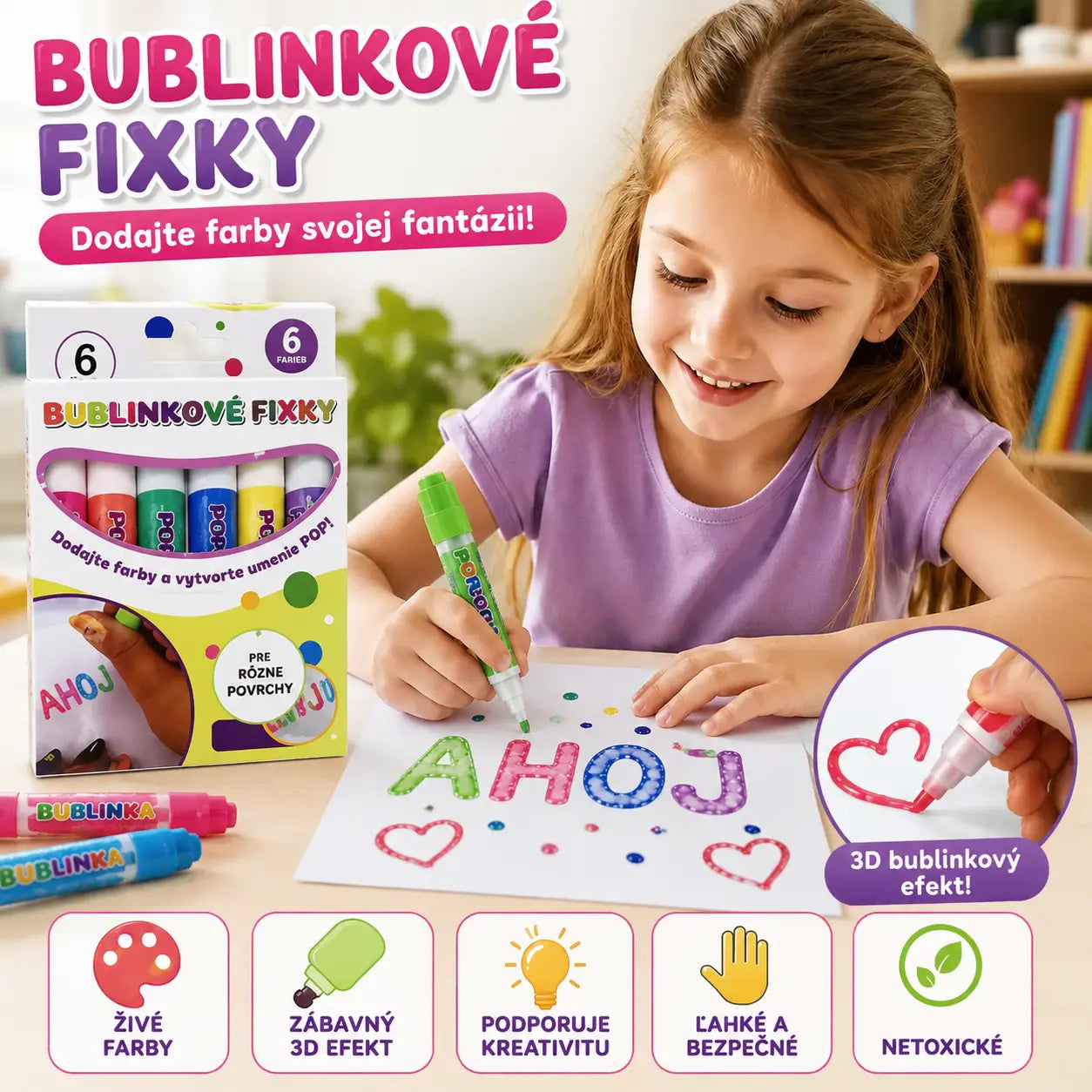 🎁【Kúp 1 a získaj 1 zadarmo】3D tlačiarenské pero pre deti: Kreslenie bublín z popcornu (DIY)