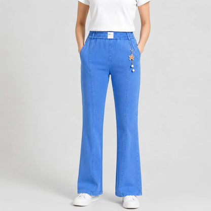 🔥👖【M-4XL】Vaqueros elásticos de tiro alto para mujer: elegantes e informales