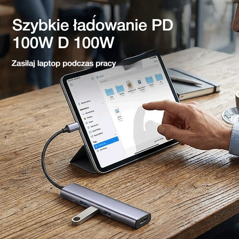 🔌✨ Przenośny hub USB-C 5-w-1, obsługuje wyjście HDMI 4K 🎥💻