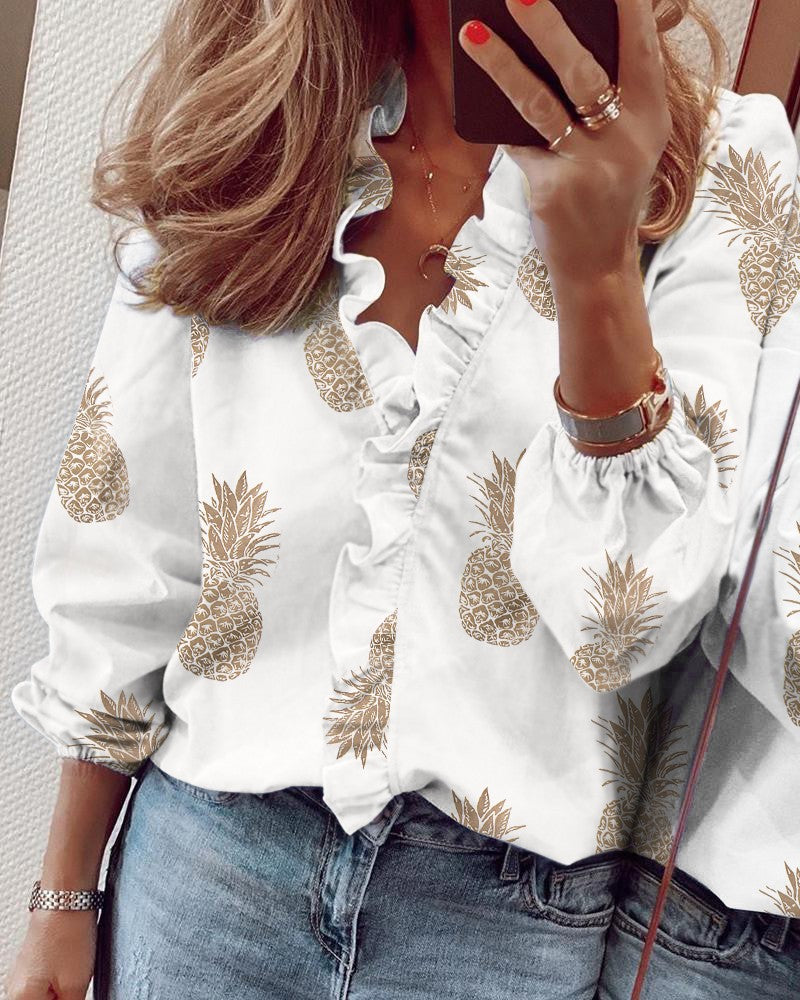 🍄🌼【S-5XL】¡Promoción de novedades de primavera 2026! 【Encanto primaveral】Blusa con volantes para mujer: suave y cómoda