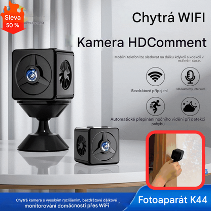 📹🔥 Malá čtvercová kamera, chytrá kamera s vysokým rozlišením, bezdrátové vzdálené sledování domácnosti přes WiFi