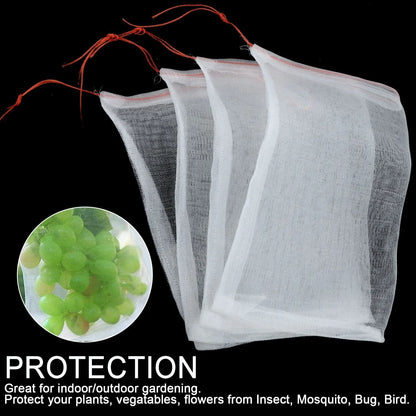 【50 piezas】Red de insectos para moscas de frutas, red de protección de árboles de paisaje para pájaros, bolsas de red de jardín para proteger flores, plantas, frutas, verduras