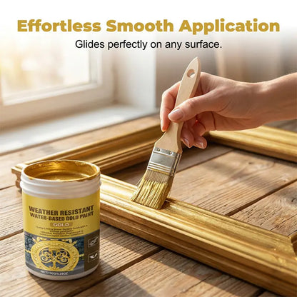 🥳OFERTA🥳💞Pintura dorada resistente a la intemperie: base agua y brillo intenso. Segura para metal, madera y piedra. ¡Resiste tanto la lluvia como el sol! 🖌️💛