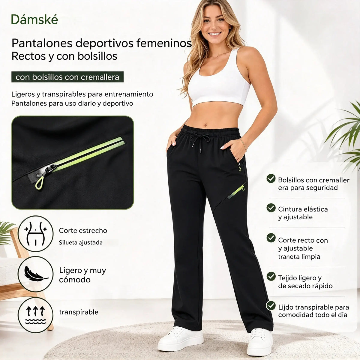 ⏳ Oferta por tiempo limitado 🔥 Pantalones cargo de corte recto para mujer — Cintura elástica; ideales para el trabajo, viajes y el día a día 👖✨
