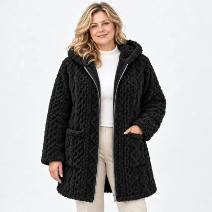 【S-3XL】Cárdigan con cremallera para mujer, superventas: de color liso, reversible, de tejido suave y mullido, estilo casual, ideal para otoño e invierno