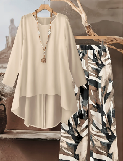 ⏳ Oferta por tiempo limitado ⏰【50-120 kg】👚 Conjunto informal de mujer con estampado de lunares, corte holgado.