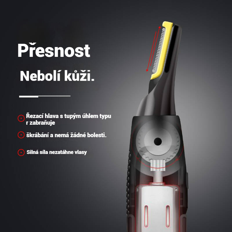 👨🔥2026 novinka🔥 Pánský elektrický zastřihovač chloupků v nose⚡ Dobíjecí mini přenosný ✂️ 3 v 1 pro obočí a kotlety, bezpečný a šetrný k pokožce✅