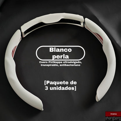🚗 Funda de cuero para volante de coche, adecuada para todas las estaciones, antideslizante, absorbente del sudor y resistente al desgaste.