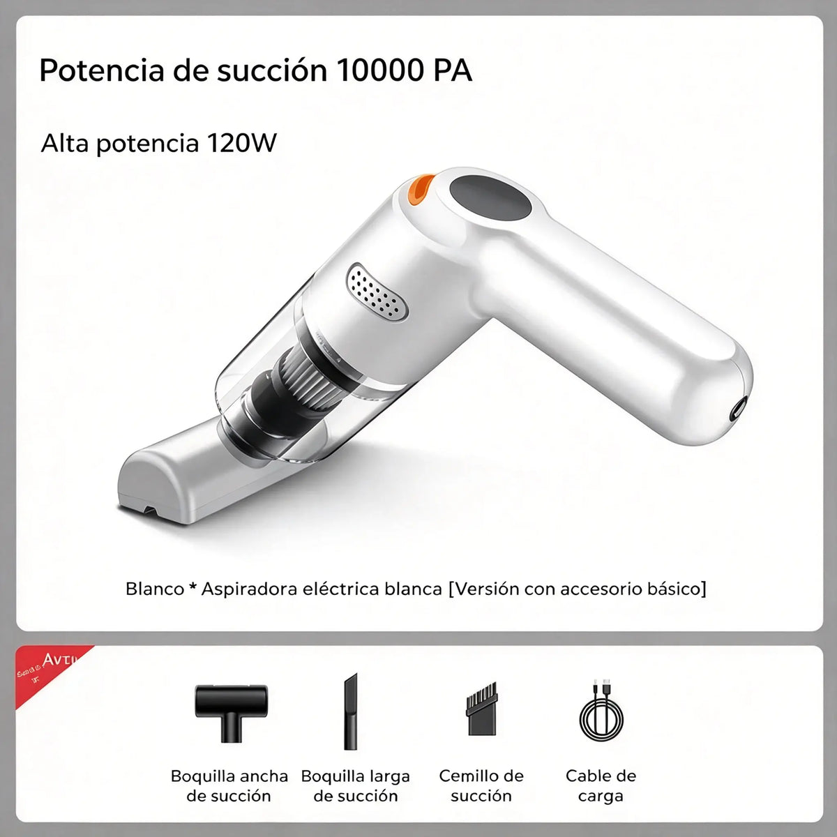 🚗✨ Potente aspiradora inalámbrica para coche – Compacta, sin cables y potente