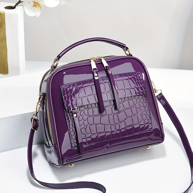 【50%OFF】Priamy predaj z továrne, lesklá crossbody kabelka z lakovanej kože